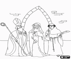 desenho de Personagens do clero medieval para colorir