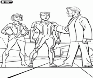 desenho de Personagens principais de Tron Legacy para colorir