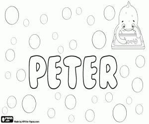 desenho de Peter, nome em muitas línguas para colorir
