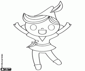 desenho de Peter Pan vive na Terra do Nunca para colorir