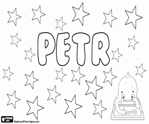 desenho de Petr, nome tcheco para menino para colorir