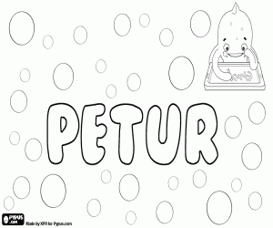 desenho de Petur, nome nórdico para menino para colorir