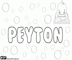 desenho de Peyton, nome unisex para colorir