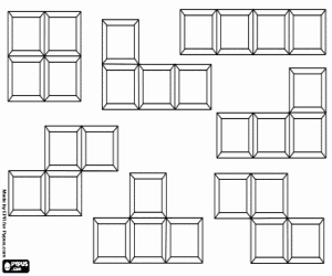 desenho de Peças do video game Tetris para colorir