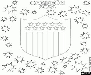 desenho de Peñarol Montevidéu, campeão 2024 para colorir