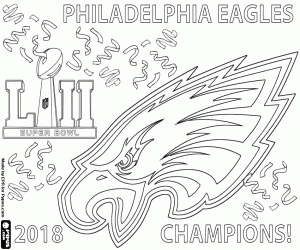 desenho de Philadelphia Eagles Super Bowl 2018 para colorir