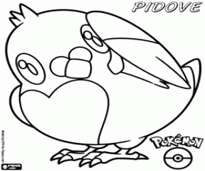desenho de Pidove, um pokemon preto e branco para colorir