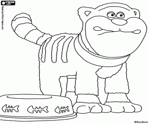 desenho de Pidsley, o gato da fazenda para colorir