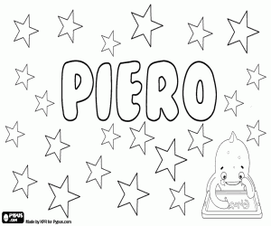 desenho de Piero, nome italiano para menino para colorir