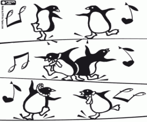 desenho de Pinguins dançarinos Happy Feet para colorir