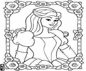 desenho de Uma pintura com a princesa para colorir