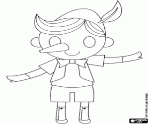 desenho de Pinóquio, a marionete de madeira para colorir