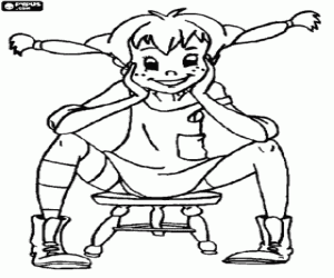 desenho de Pippi Meialonga para colorir