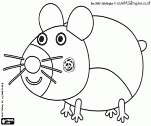 desenho de Pippin, hamster de Ben e Holly para colorir
