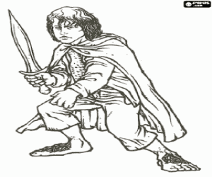 desenho de Pippin, hobbit, amigo do Frodo para colorir