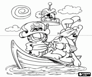 desenho de Os piratas Garfield e amigos para colorir