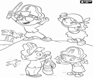 desenho de Os piratas Mini Einsteins para colorir