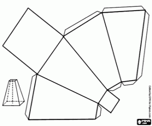 desenho de Pirâmide quadrangular truncada para colorir