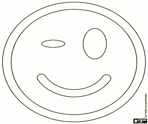 desenho de O piscar de um Smiley sorridente para colorir