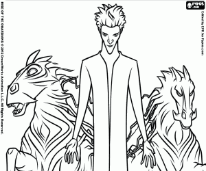 desenho de Pitch e os cavalos, detalhe para colorir