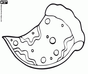 desenho de Pizza, comida italiana para colorir