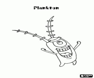 desenho de Plankton, antagonista do Bob Esponja para colorir