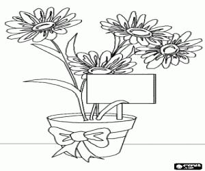 desenho de Uma planta com flores para mamãe para colorir