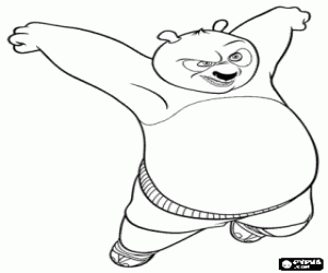 desenho de Po, o herói de Kung Fu Panda para colorir