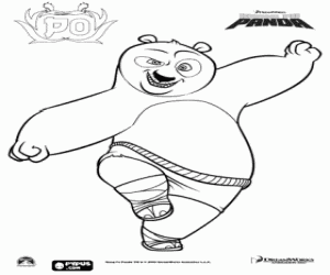 desenho de Po é o protagonista de Kung Fu Panda para colorir