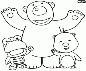desenho de Poby, Crong e Loopy para colorir