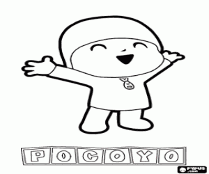 desenho de Pocoyo, um menino, protagonista para colorir