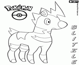 desenho de Um Pokemon elétrico, Blitzle para colorir