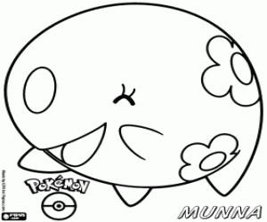 desenho de O pokemon Munna para colorir