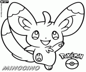 desenho de Um pokemon normal Minccino para colorir