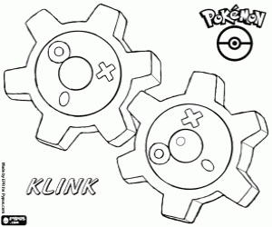 desenho de Um Pokémon de aço, Klink para colorir