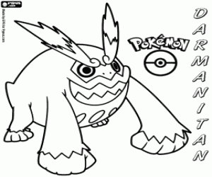 desenho de Um Pokémon de fogo, Darmanitan para colorir