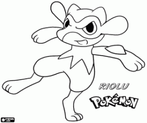 desenho de Pokémon Riolu para colorir