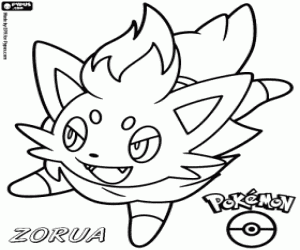 desenho de Um Pokémon sinistro, Zorua para colorir