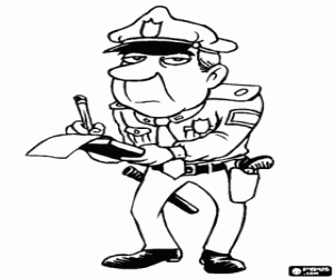 desenho de Um policial de trânsito para colorir