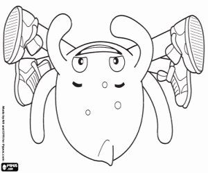 desenho de O polvo Pypus em uma cambalhota para colorir