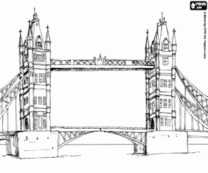 desenho de Uma ponte levadiça em Londres para colorir