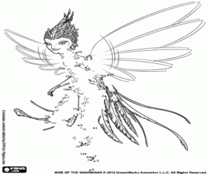 desenho de Ponto a ponto com a fada dos dentes para colorir