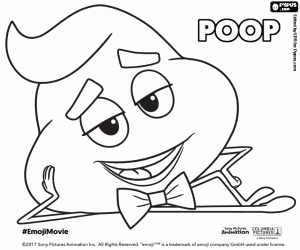 desenho de Poop, Cocô, personagem do filme de Emoji para colorir