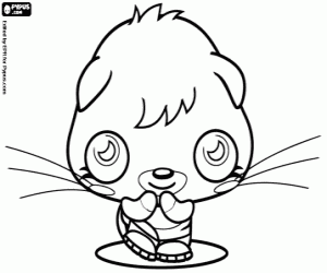 desenho de Poppet, gatinho do Moshi Monsters para colorir