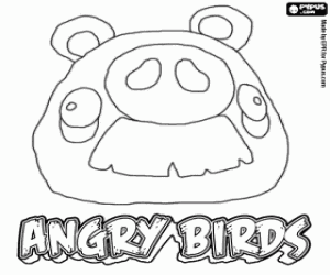 desenho de Porco com bigode, Angry Birds para colorir