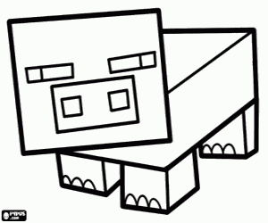 desenho de Um porco de Minecraft para colorir