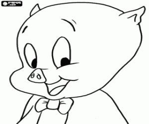 desenho de Porky Pig de Loonely Tunes para colorir