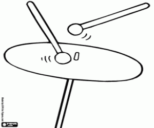 desenho de Prato com baquetas para colorir