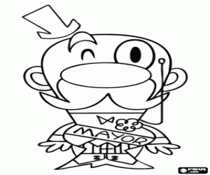 desenho de Prefeito de Townsville, Powerpuff Girls para colorir