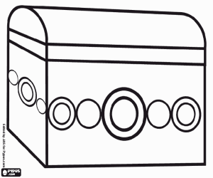 desenho de Presente de Melchior, uma pequena caixa com ouro para colorir